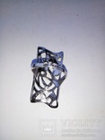 Кольцо  Серебро с камнями,18 размер, 925 пробы с трезубцем, 5,8 г, фото №4
