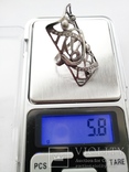 Кольцо  Серебро с камнями,18 размер, 925 пробы с трезубцем, 5,8 г, фото №10