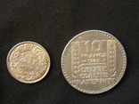 10 франків 1929 рік франція + бонус 1.2 франка 1959 рік швейцарія, фото №3