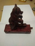 Богородская деревянная игрушка медведь на самокате, фото №3
