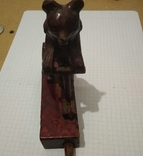 Богородская деревянная игрушка медведь на самокате, фото №4