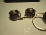 Набор сережки и кольцо 925 пробы с фианитами, фото №5