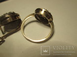 Набор сережки и кольцо 925 пробы с фианитами, фото №6