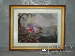 Вышитая картина «Орхидея и колибри» ручной работы 42х34 см, фото №2