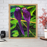 Картина маслом "Тропические попугаи" р 35*45 / оргалит, фото №5