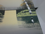 Открытка Нарисованная вручную красками. Береза возле моста, фото №3