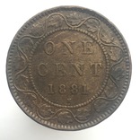 Канада 1 цент 1881 - Н г. Утроение "N" в слове Regina (Разновидность), фото №2