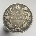 Канада 25 центов (центів) 1915 г. Редкий год., фото №2