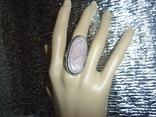 Кольцо с нешлифованным розовым кварцем, фото №5
