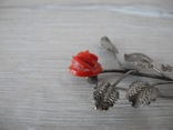 Брош Роза ( серебро 800 пр, вес 5.15 гр) Коралл, фото №7