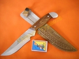 Нож туристический Спутник 13 ножны кожа документы, фото №3
