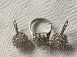 Набор кольцо и серьги из серебра, фото №3