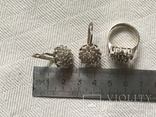 Набор кольцо и серьги из серебра, фото №5