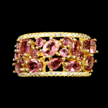 Кольцо с натуральными розовыми турмалинами, фото №2