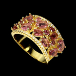 Кольцо с натуральными розовыми турмалинами, фото №3