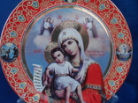 Настенная тарелка в виде иконы Девы Марии Фарфор Коростень лот 3, фото №4