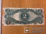 Большые старые 2 $ доллара США 1917 год. (1863 год. ) Two USA Dollars big size, фото №3