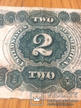 Большые старые 2 $ доллара США 1917 год. (1863 год. ) Two USA Dollars big size, фото №7
