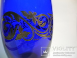 Кобальтовая ваза плакинировано серебром , нога серебро 800 пр. ( FANI ITALY ), фото №11