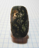 Кольцо натуральный моховый агат, фото №3