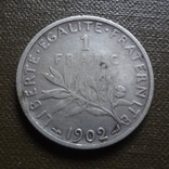 1 франк 1902  Франция  серебро     (К.38.4)~, фото №3
