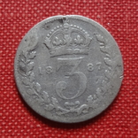 3 пенса 1887   Великобритания  серебро    (К.40.5)~, фото №2