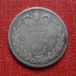 3 пенса 1885  Великобритания  серебро    (К.40.8)~, фото №3