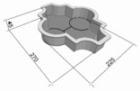Формы для производства тротуарной плитки "Клевер гладкий с кольцами", фото №3