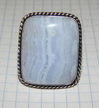 Халцедон кольцо с голубым агатом сапфирином, фото №2