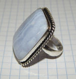 Халцедон кольцо с голубым агатом сапфирином, фото №3