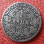1 марка 1875 Германия  серебро  (Т.1.1)~, фото №2