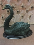 Скульптура "Чёрный лебедь", бронза, 30 см, фото №3