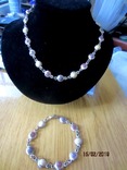 Набор винтаж ожерелье и браслет мельхиор (серебрение) камни, фото №3