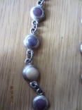 Набор винтаж ожерелье и браслет мельхиор (серебрение) камни, фото №6