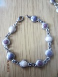 Набор винтаж ожерелье и браслет мельхиор (серебрение) камни, фото №8