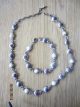 Набор винтаж ожерелье и браслет мельхиор (серебрение) камни, фото №9