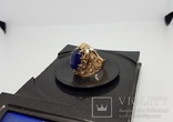 Золотой перстень 583 проба с природным сапфиром, фото №3