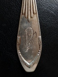 Серебряная столовая ложка с вензелем EPW (800 проба), фото №3