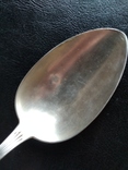 Серебряная столовая ложка с вензелем EPW (800 проба), фото №6
