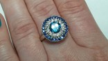 Кольцо серебряное 925 натуральный ААА лондон топаз, разноцветный цирконий., photo number 5