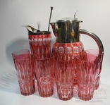 Набор с цветного хрусталя ( Графин с колбой , коктельный стакан и 6 стаканов ), фото №2