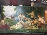Большая Картина маслом «Девушки на природе» 185х97 см., фото №2