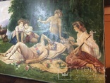 Большая Картина маслом «Девушки на природе» 185х97 см., фото №5