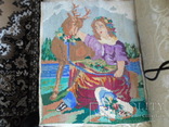 Картина,вишита крестиком.(девушка с оленем)., фото №4