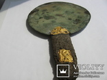 Скифское зеркало с золотыми пальметтами 5-4в.до н.э и бляшками звер.стиля в рукояти, фото №13