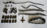 Гематит крестик колье браслеты бусины 159.95 грамма, фото №3