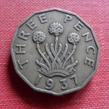 3 пенса  1937   Великобритания  (Т.13.8) ~, фото №2