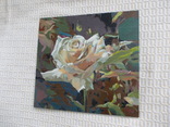 Біла троянда. Скло,акрил.(32х30), фото №4