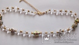 Ожерелье- бусы стекло, клуазоне . длина 47 см+ 8 см, фото №3