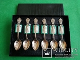 Комплект серебряных чайных ложек с национальной символикой, фото №2